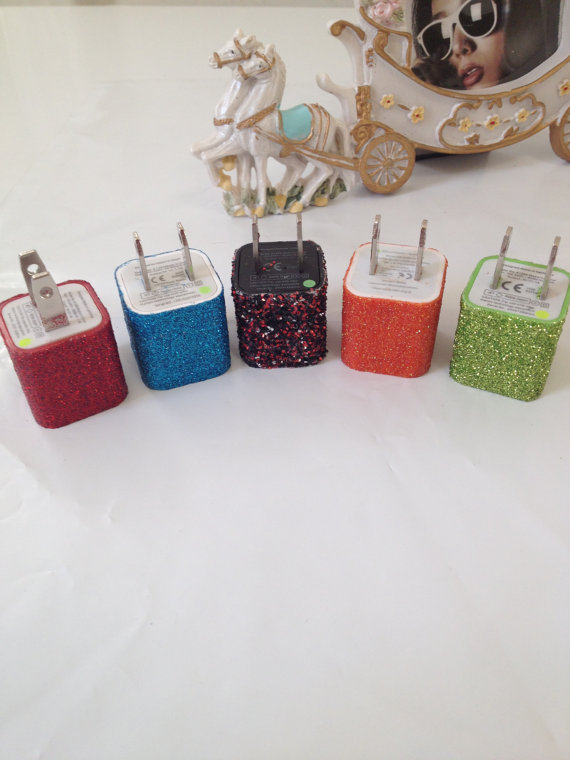 Customized Glitter Iphone 3/3g 4/4s & Iphone 5 In Different Colors Glitter 3 In 1 Charger